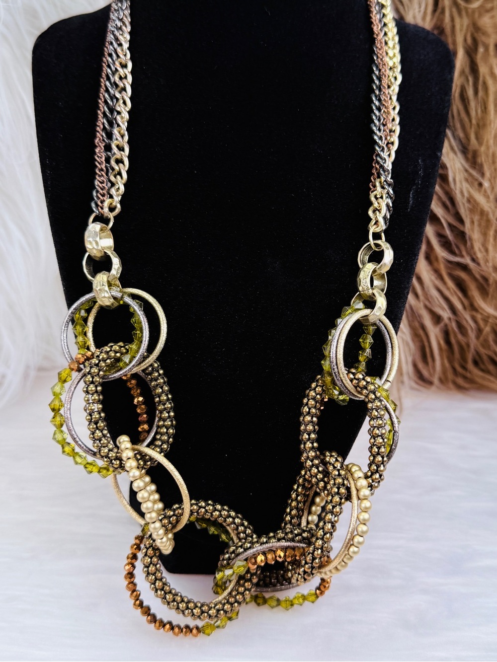 Vintage Bohemian Chic Multi-Color Chain Necklace